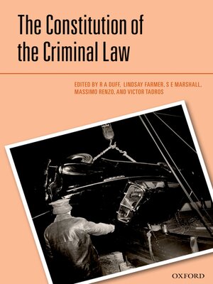 cover image of The Constitution of the Criminal Law